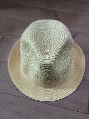 Neutral Straw Fedora Hat - Light Beige
